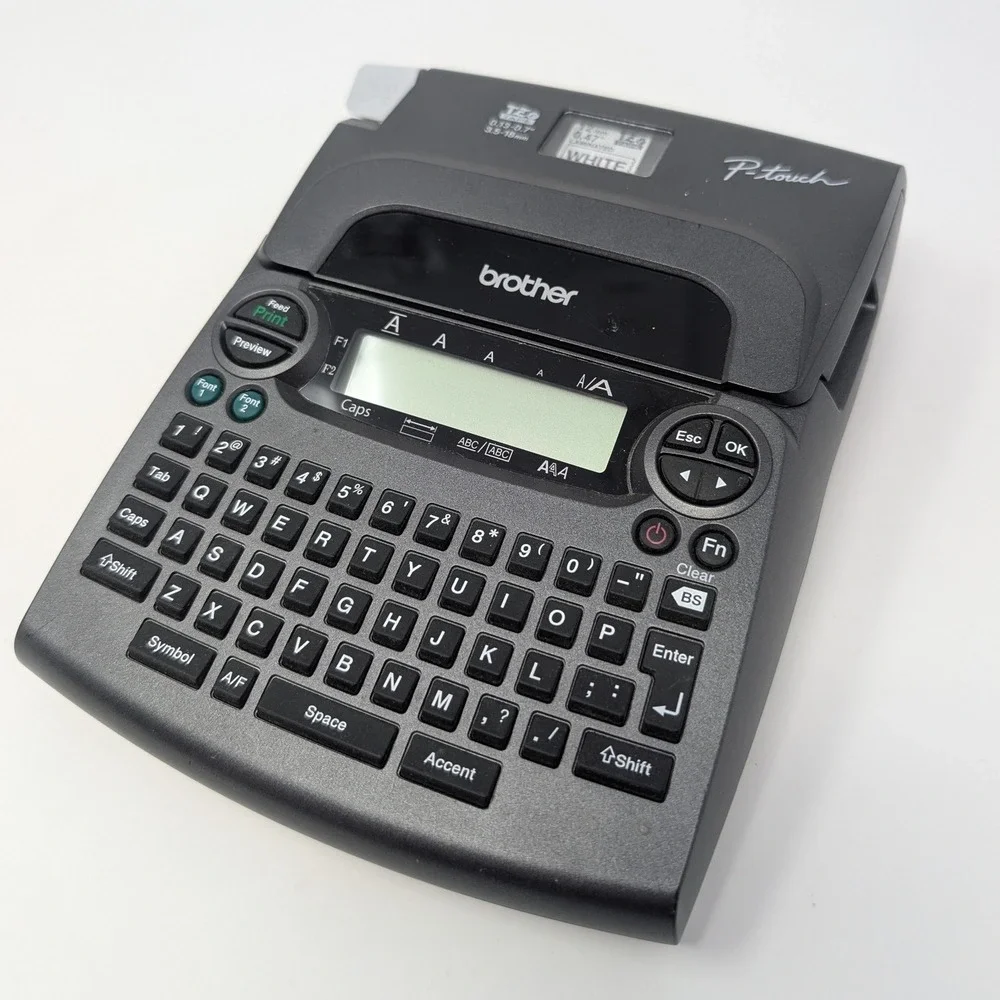 Brother P-Touch PT-1890 Desktop Label Maker Charcoal Gray 18mm & 12mm TZe Tape